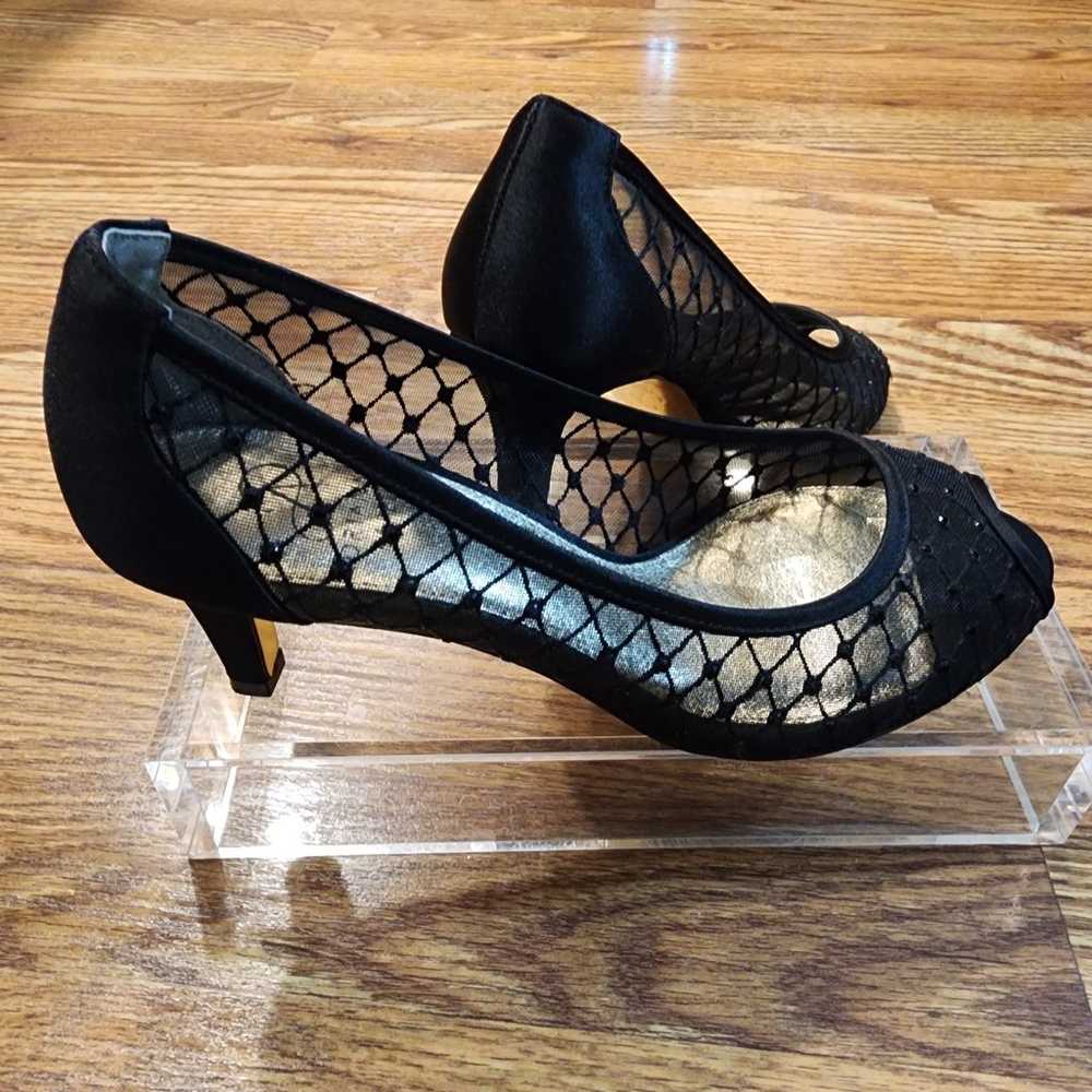 Adrianna Papell Satin and Black Mesh Open Toe Jam… - image 8