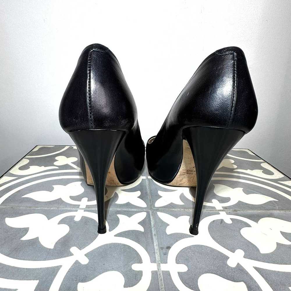 Giuseppe Zanotti Leather Peep Toe Pumps Heels Bla… - image 7