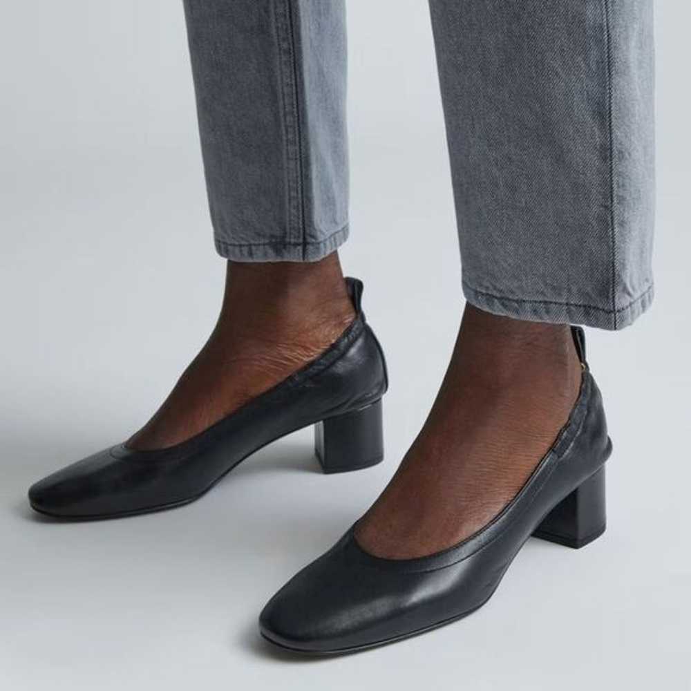 New! Everlane The Day Heel Nappa Leather Black Bl… - image 2