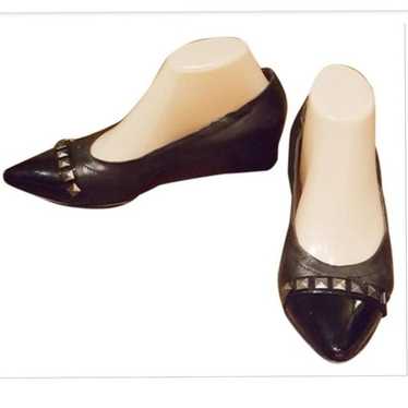 AGL - Black Patent Leather Studded Block Heels