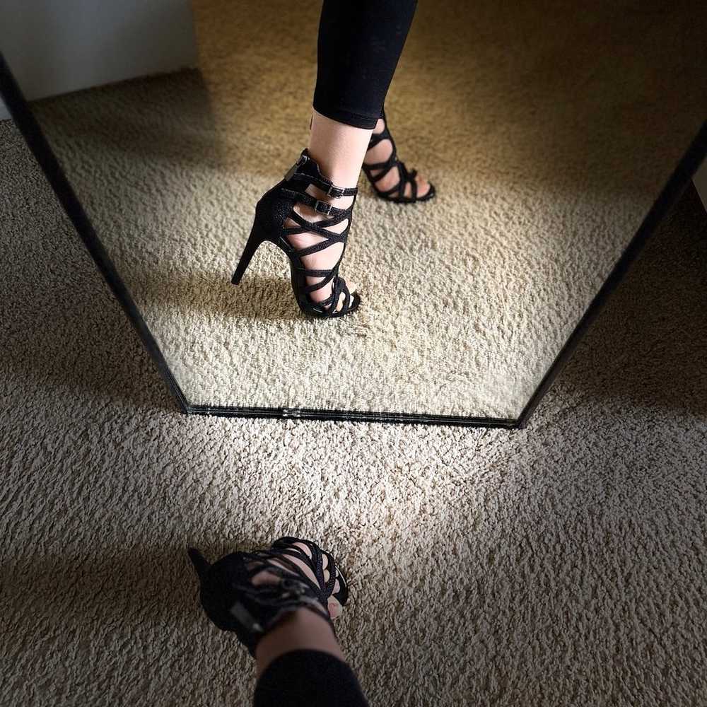 Vince Camuto Black Caviar/Soft Calf Strappy Heels - image 11