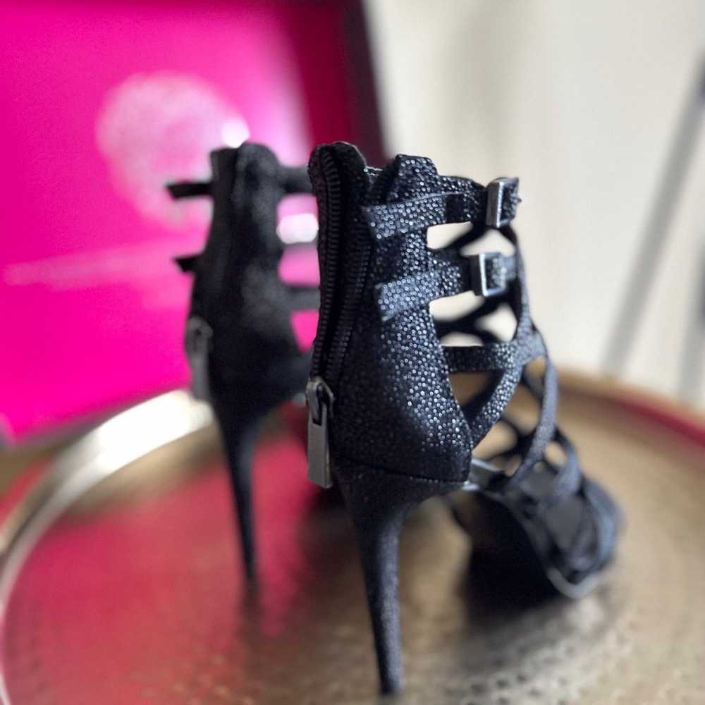 Vince Camuto Black Caviar/Soft Calf Strappy Heels - image 4