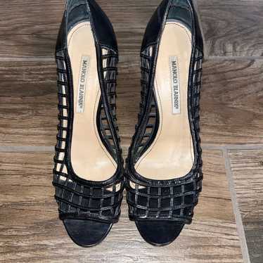 Manolo Blahnik black peep heels - image 1