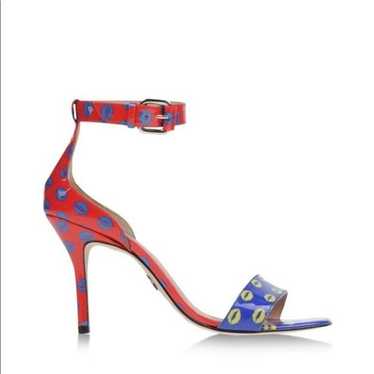 Markus Lupfer Red & Blue Lips Patent Sandal Size 3