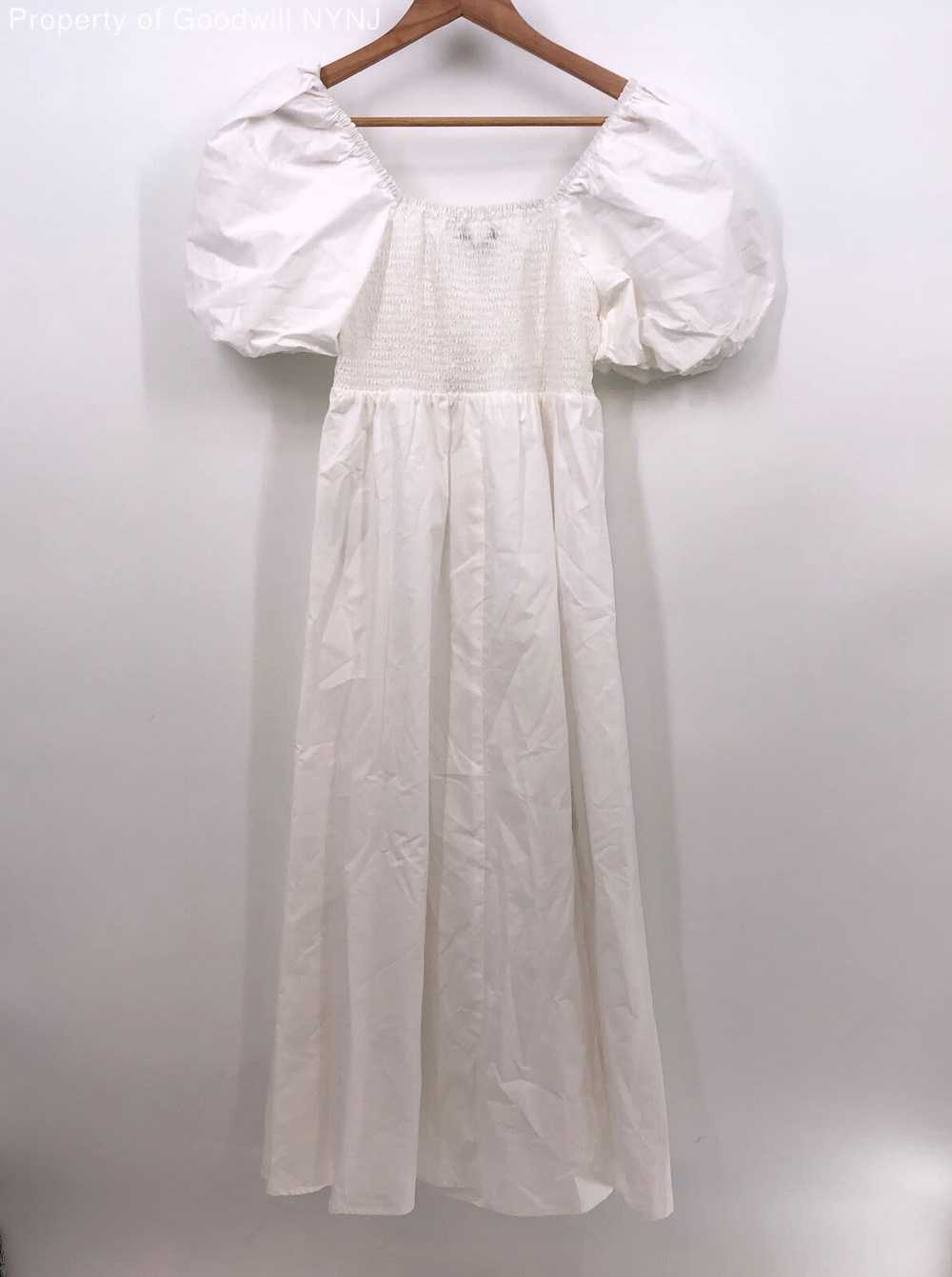 GESTUZ WOMEN'S PUFF SLEEVE SMOCK DRESS WHITE -SZ … - image 2