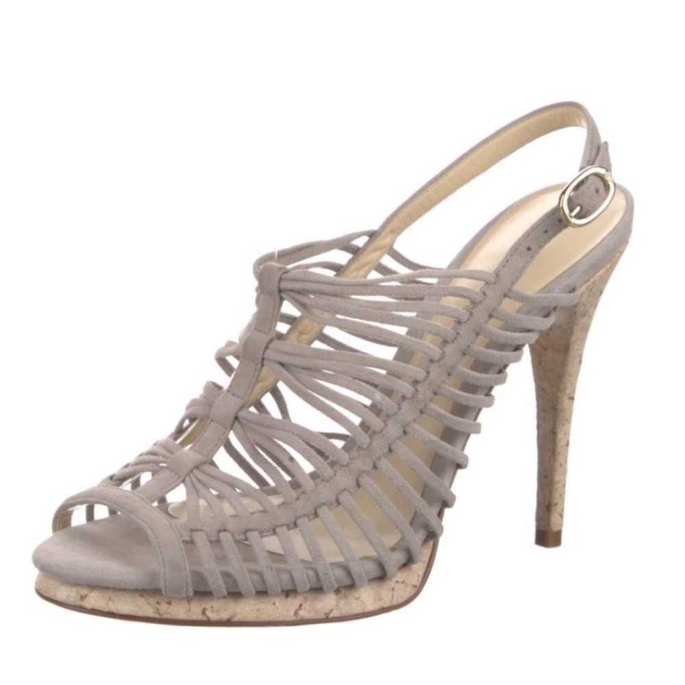 Alexandre Birman Suede Strappy Neutral Heels 9.5 - image 1