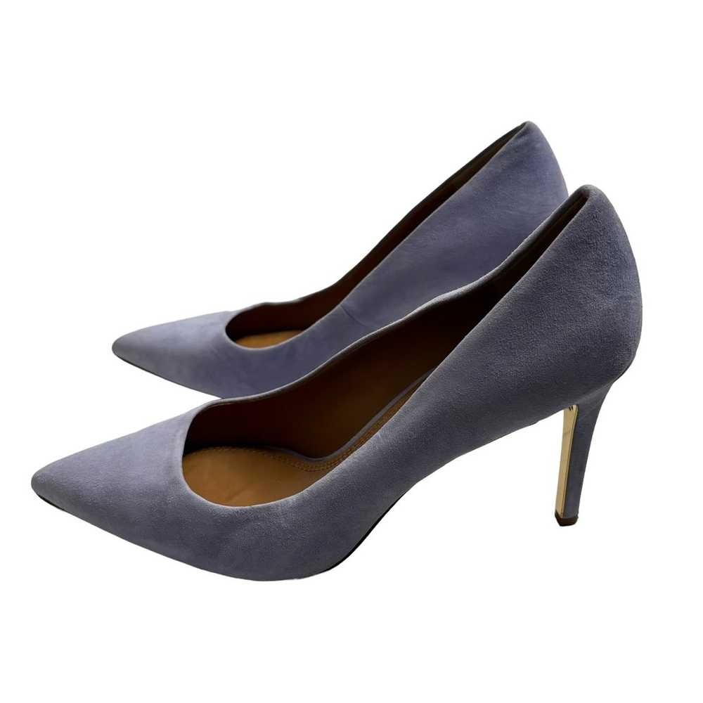 Tory Burch Suede Pointed Toe Pumps French Lavende… - image 4