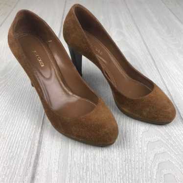 Sergio Rossi brown suede slip on pumps - image 1