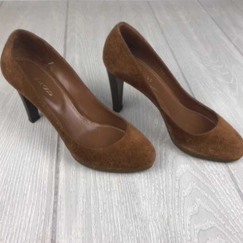 Sergio Rossi brown suede slip on pumps - image 3