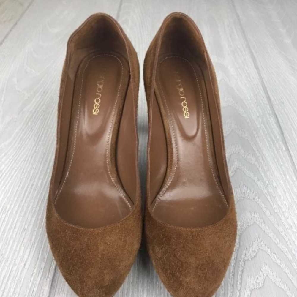 Sergio Rossi brown suede slip on pumps - image 4