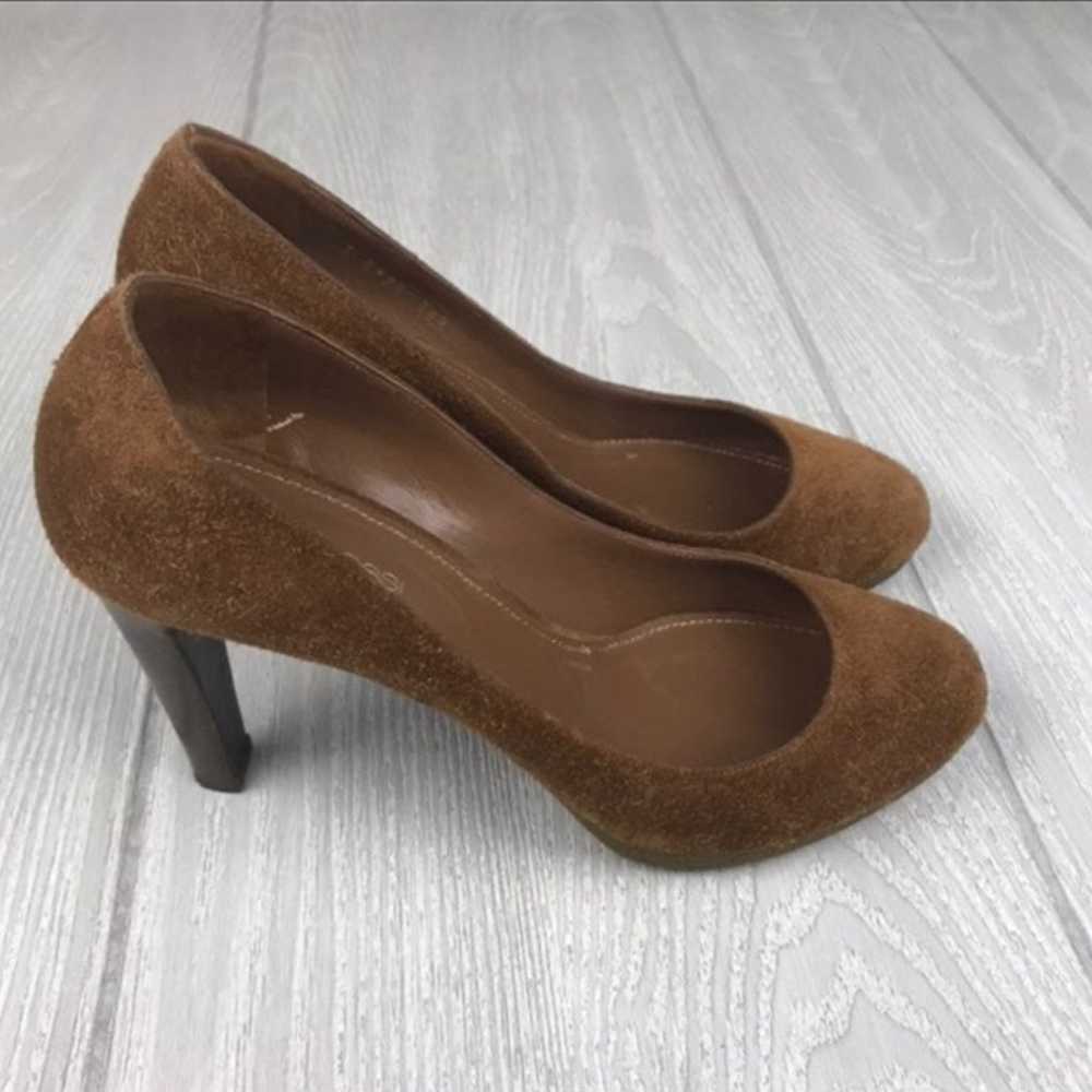 Sergio Rossi brown suede slip on pumps - image 6