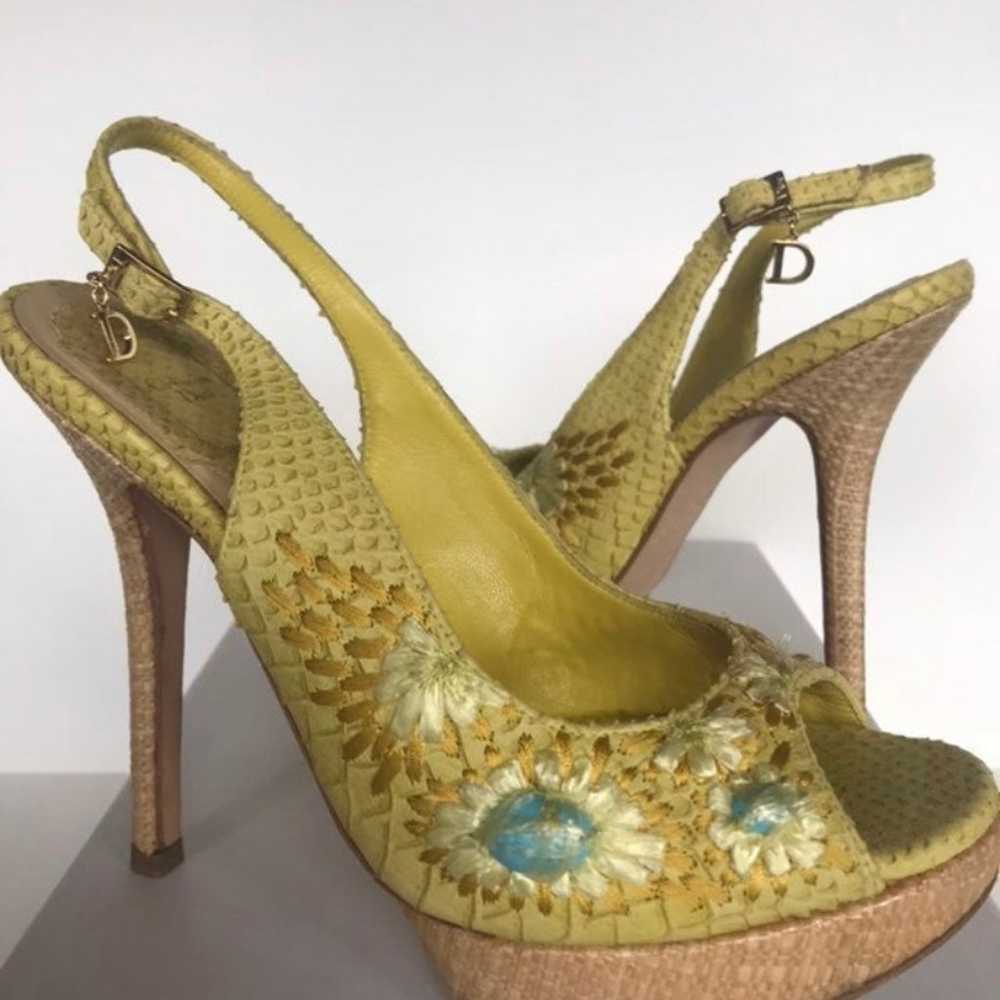 AUTHENTIC christian dior snakeskin, raffia, turqu… - image 5