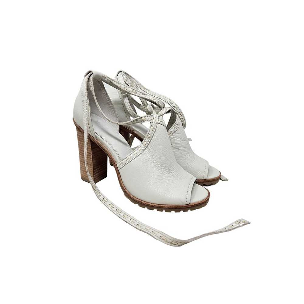 NEW Frye Suzie 8 White Leather Lace Up Open Toe S… - image 4