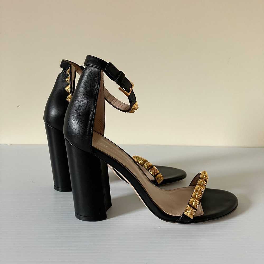 Stuart Weitzman Rosemarie Black Gold Studded Stra… - image 8