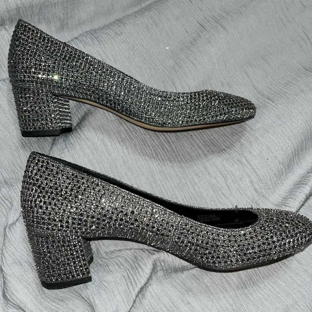 Michael Kors Sz 6.5 M Sparkly Silver On Black Pum… - image 6