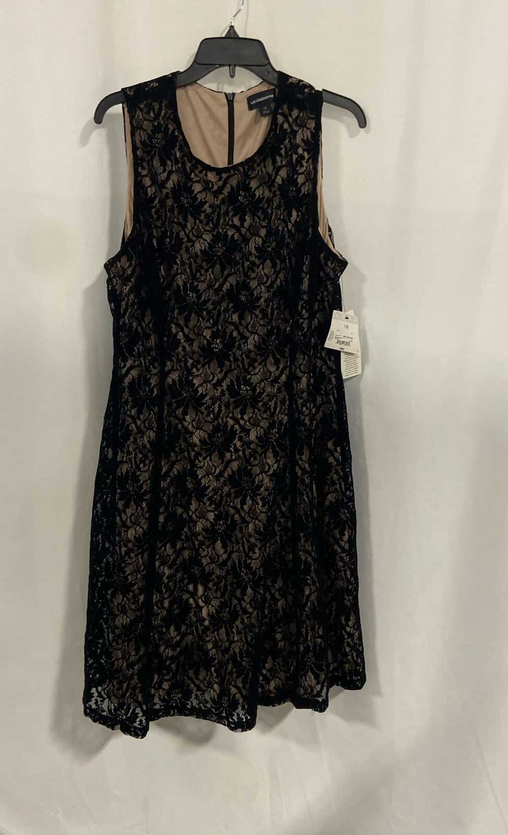 NWT Liz Claiborne Womens Black Floral Lace Sleeve… - image 1