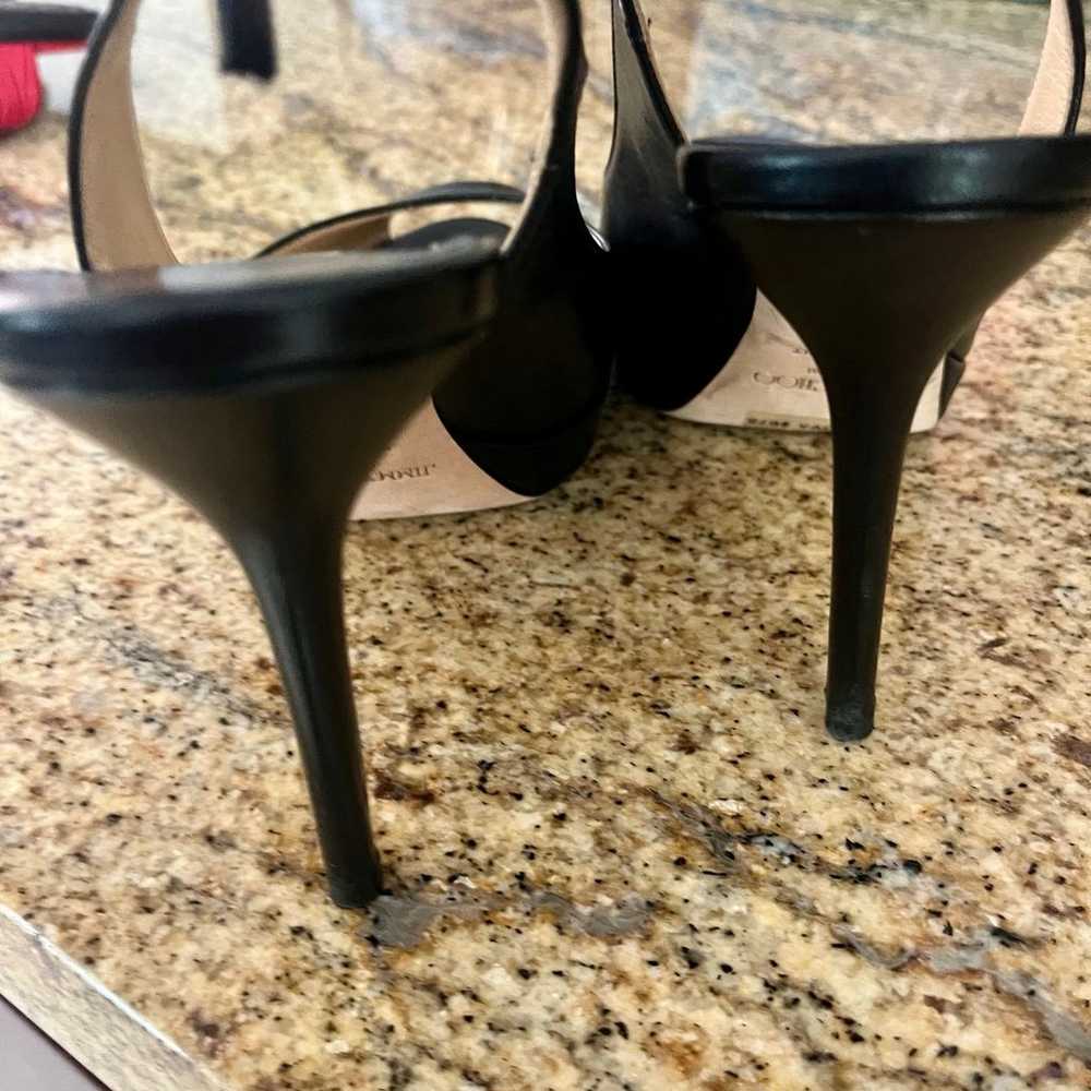 Black Slingback Peep Toe Jimmy Choo Medium Heels - image 3