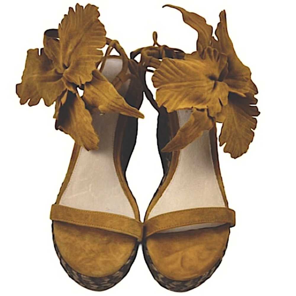 Celia New York Tan Suede “Lilly” High Wedge Sanda… - image 2