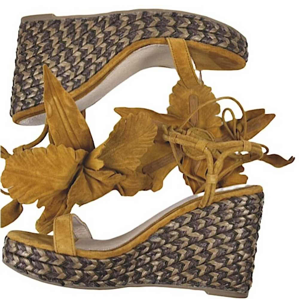 Celia New York Tan Suede “Lilly” High Wedge Sanda… - image 3