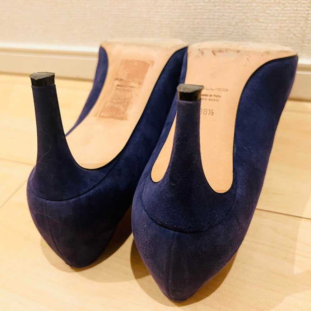 【Excellent condition】PELLICO pumps suede navy poi… - image 10