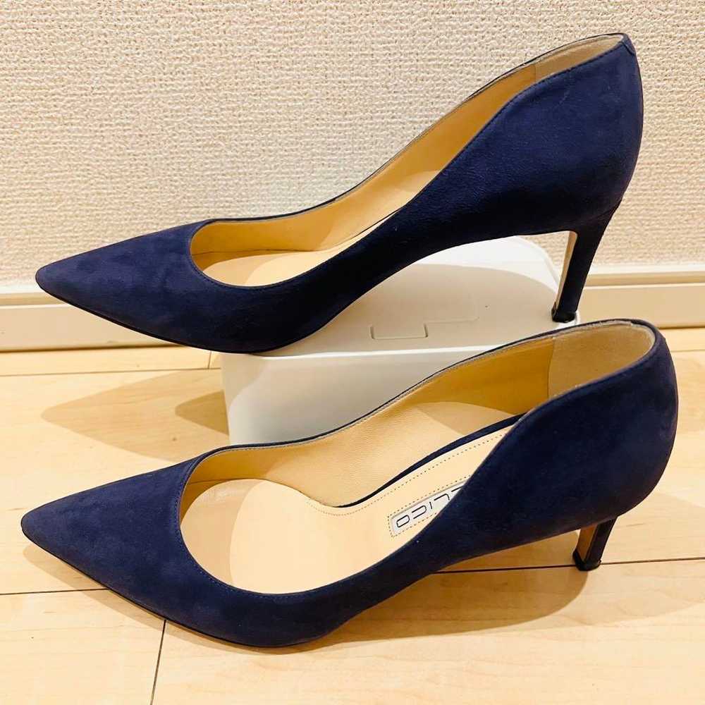 【Excellent condition】PELLICO pumps suede navy poi… - image 4