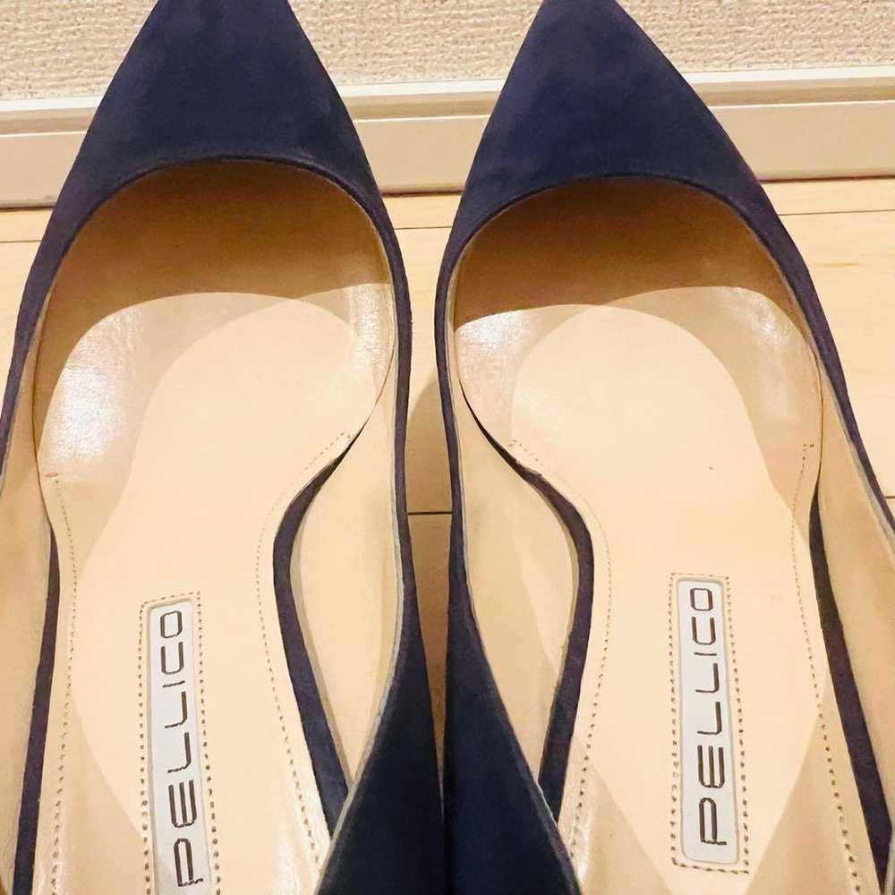 【Excellent condition】PELLICO pumps suede navy poi… - image 7