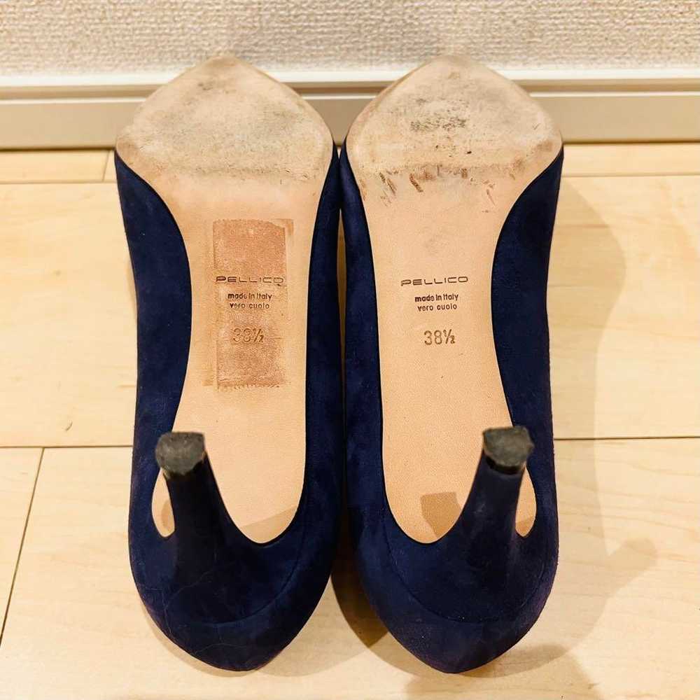 【Excellent condition】PELLICO pumps suede navy poi… - image 9