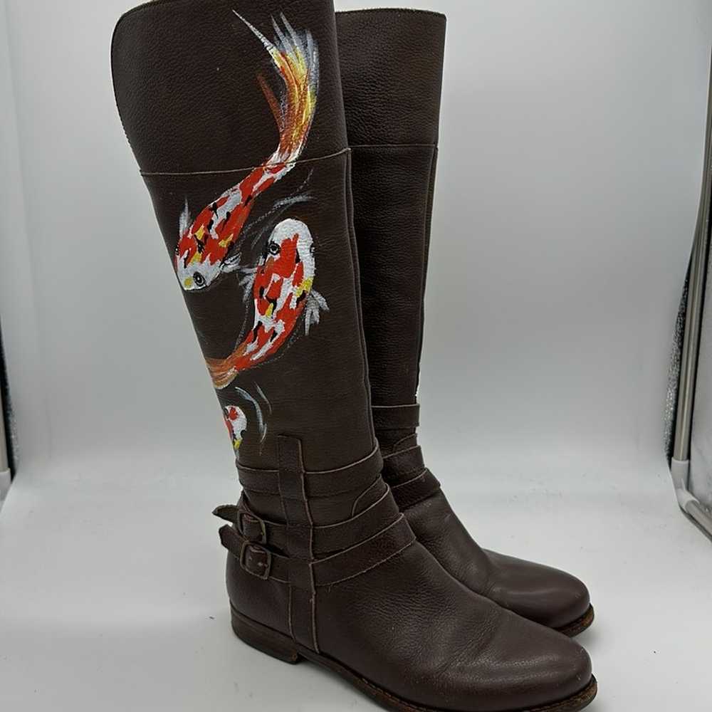 Hand painted Koi RidingBoots by Coconuts Size 6.5 - image 5