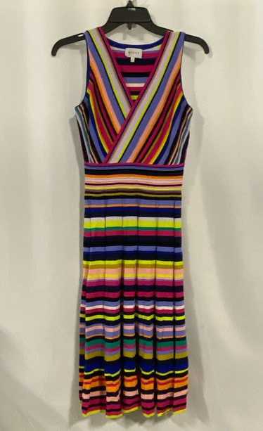 Milly Womens Multicolor Striped Sleeveless Pleated