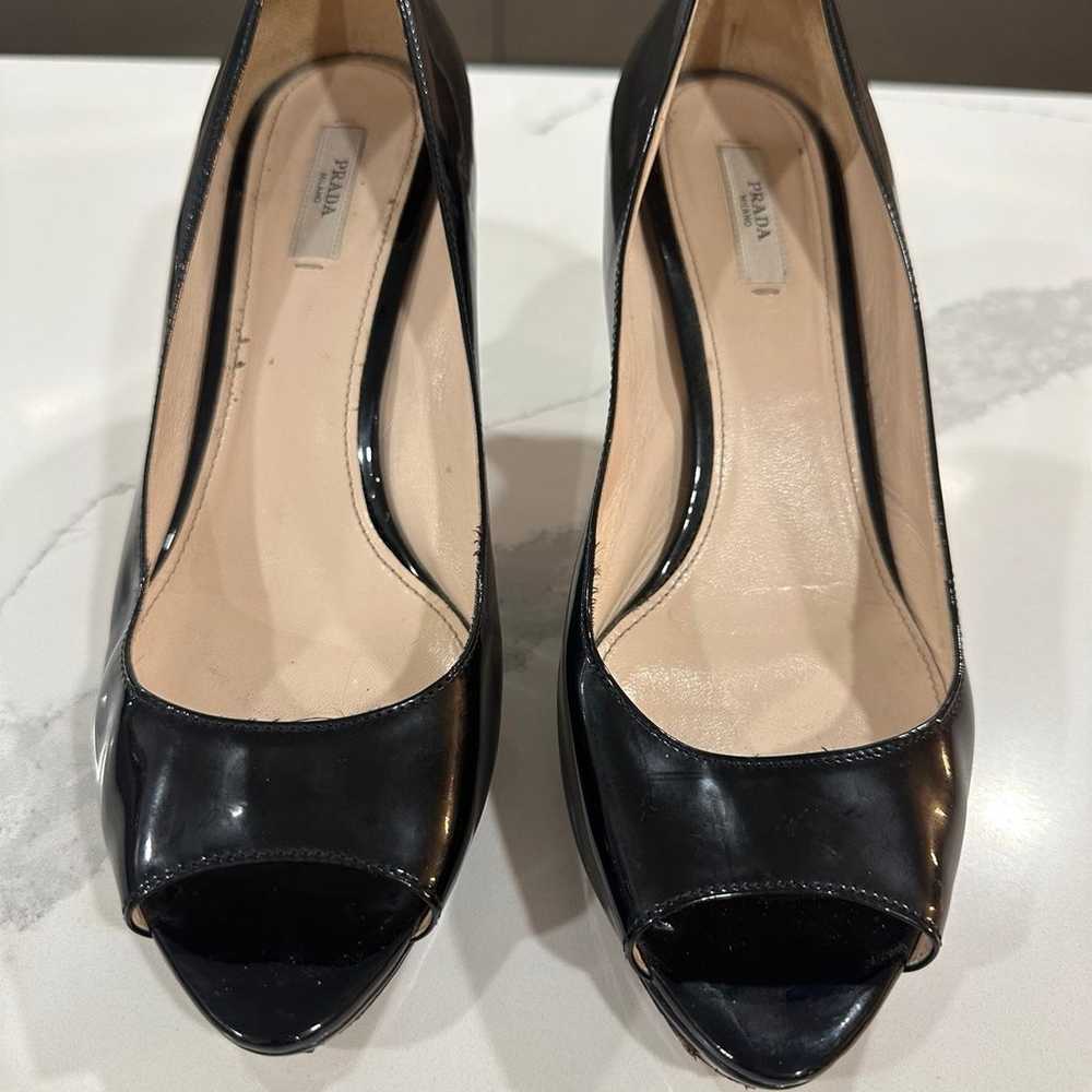 Prada patent peep toe pumps Sz 40 - image 1