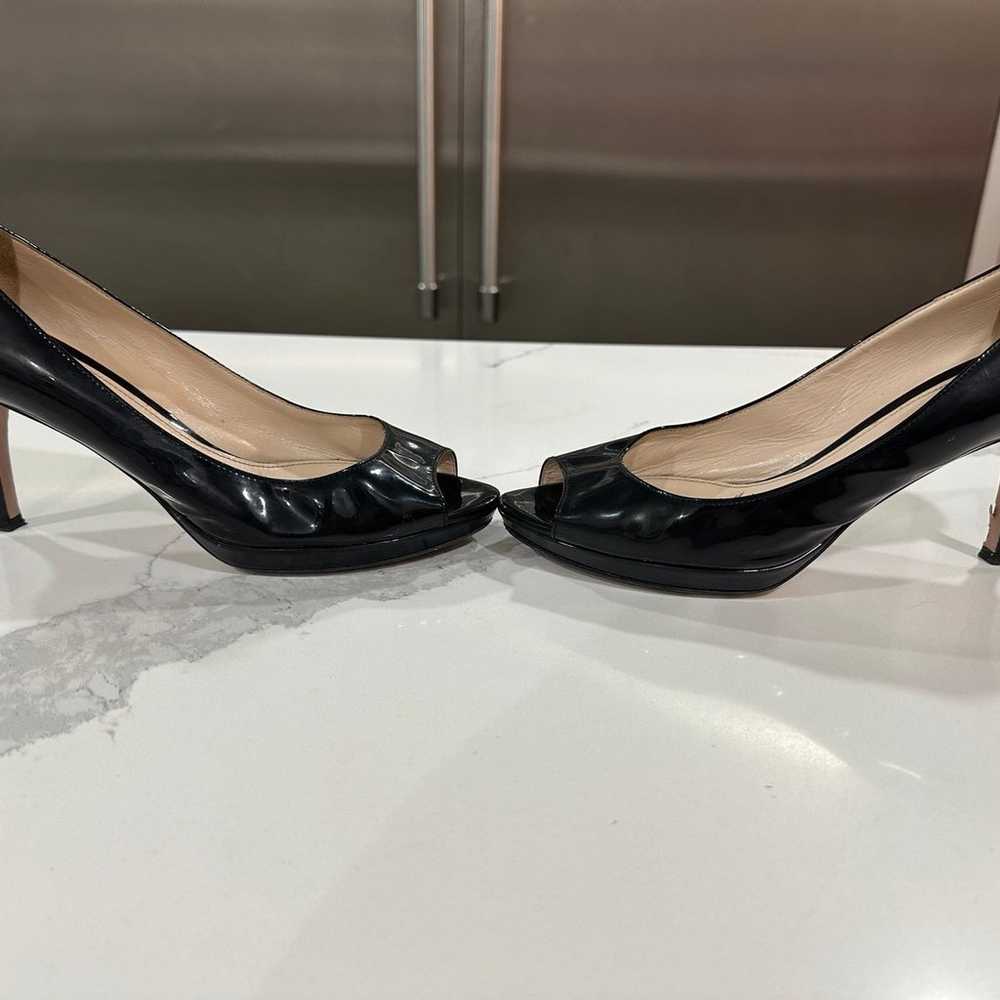 Prada patent peep toe pumps Sz 40 - image 3