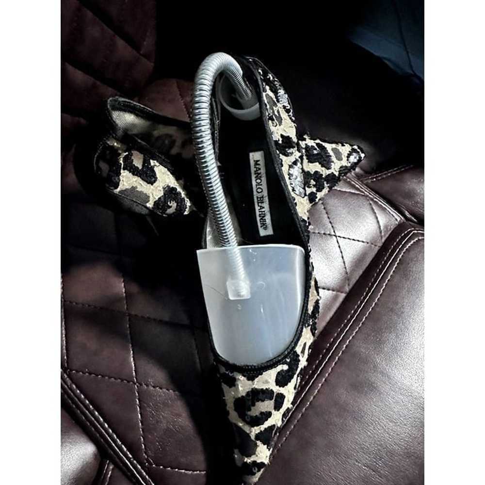 MANOLO BLAHNIK LADIES ANIMAL PRINT SHEER PUMPS SZ… - image 2