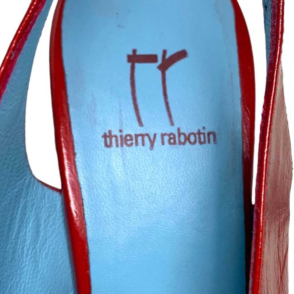 Thierry Rabotin Alana Red Leather Peep Toe Slingb… - image 2