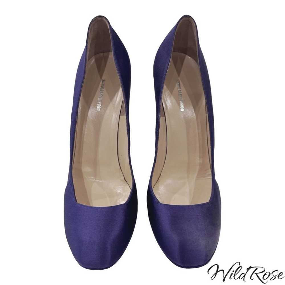 NICHOLAS KIRKWOOD Purple Satin Almond Toe Python … - image 2