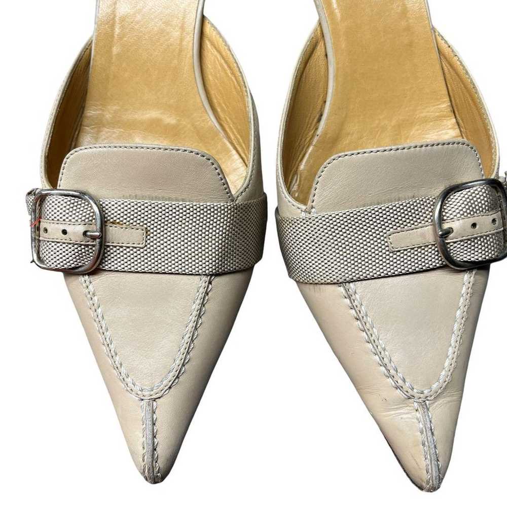 Hermes, elegant beige low-heel pumps, size 36. - image 2