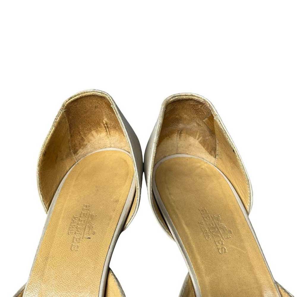 Hermes, elegant beige low-heel pumps, size 36. - image 3