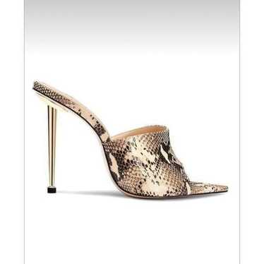 Femme LA Python Mule Print Heel Shoes Size 37 US 7 - image 1