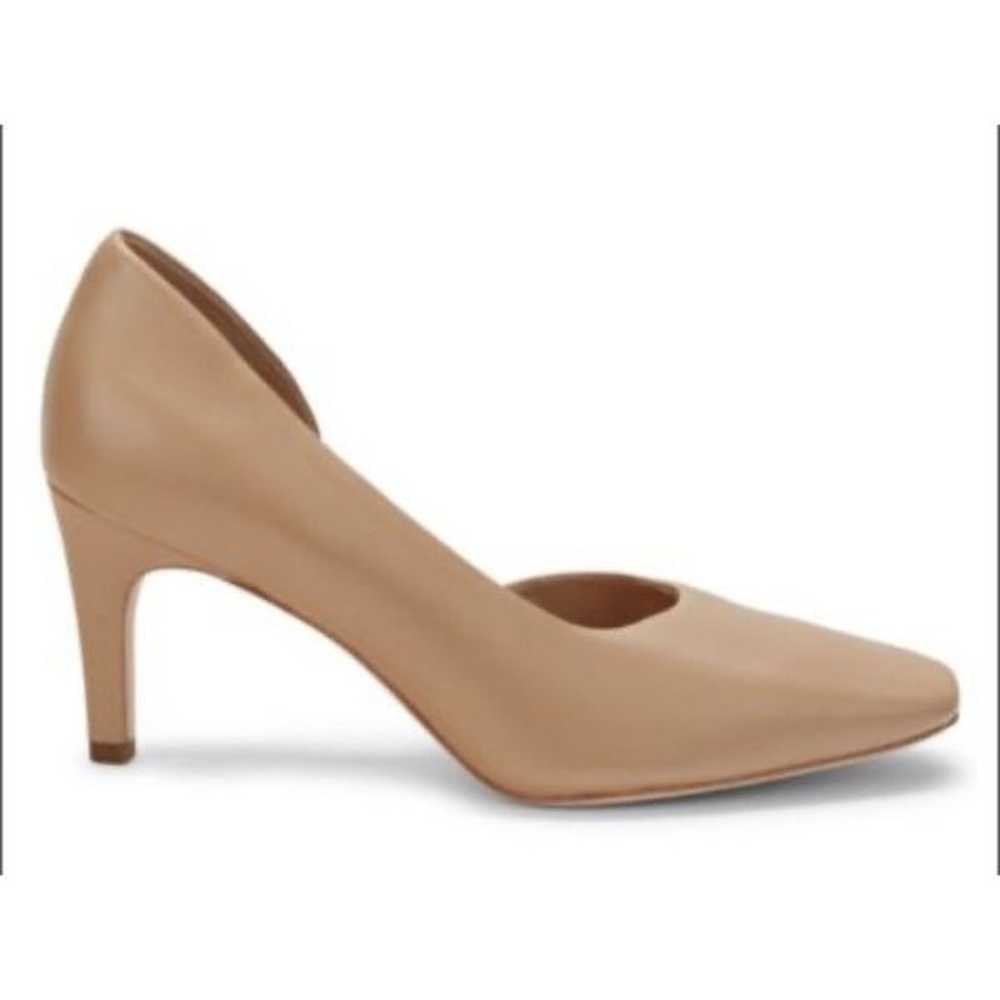 VINCE Tiana Square Toe Leather Pumps in Cappuccin… - image 1