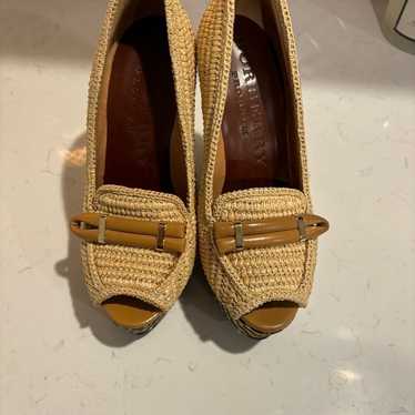 Brand NEW Burberry Prorsum Runway Raffia wedge Hee