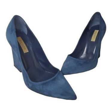 Dee Keller Mara  Blue Suede Block Chunky Heel Pum… - image 1