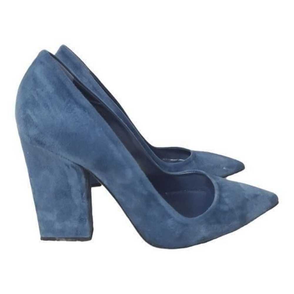 Dee Keller Mara  Blue Suede Block Chunky Heel Pum… - image 2