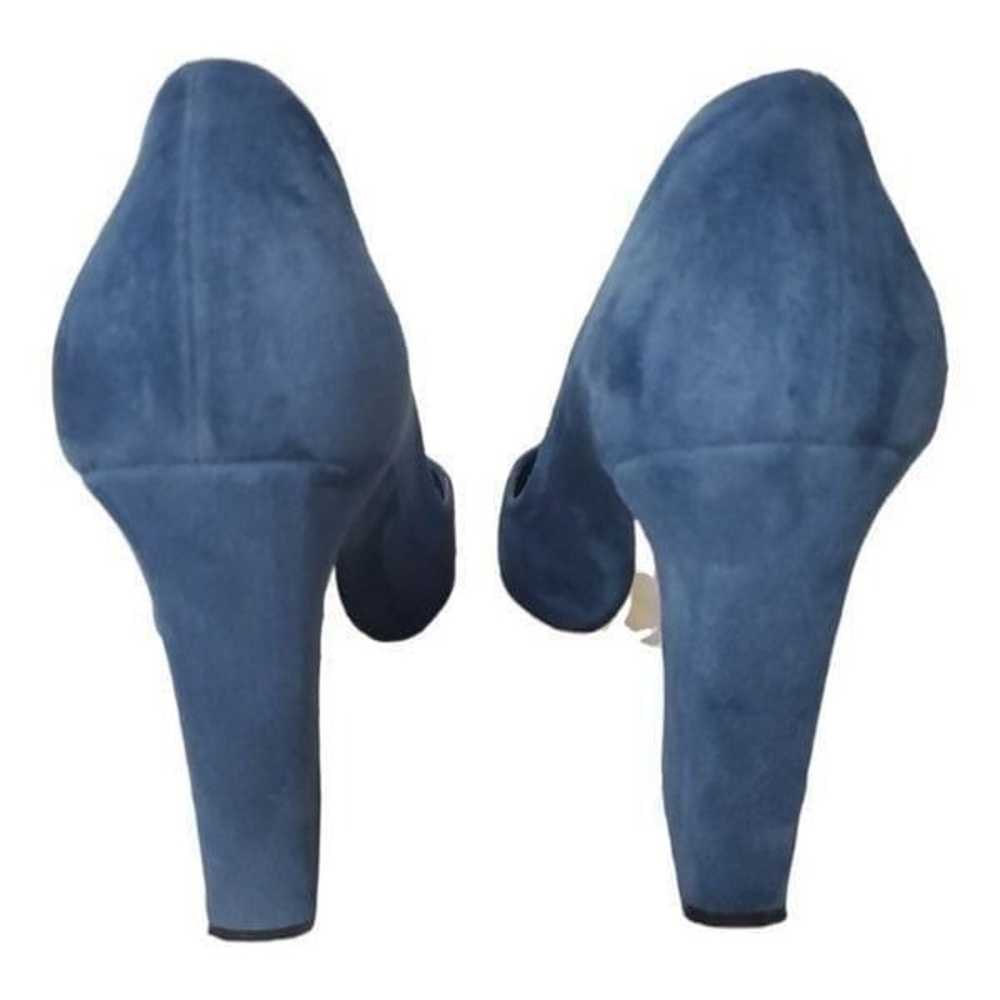 Dee Keller Mara  Blue Suede Block Chunky Heel Pum… - image 4