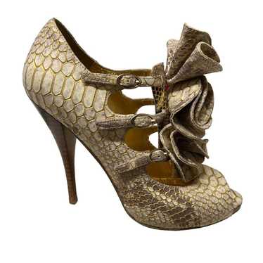 Saks Fifth Avenue Amber Heels Stiletto Peep Toe S… - image 1