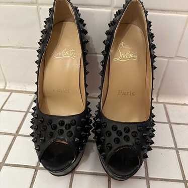 christian louboutin black studs spike pumps stile… - image 1