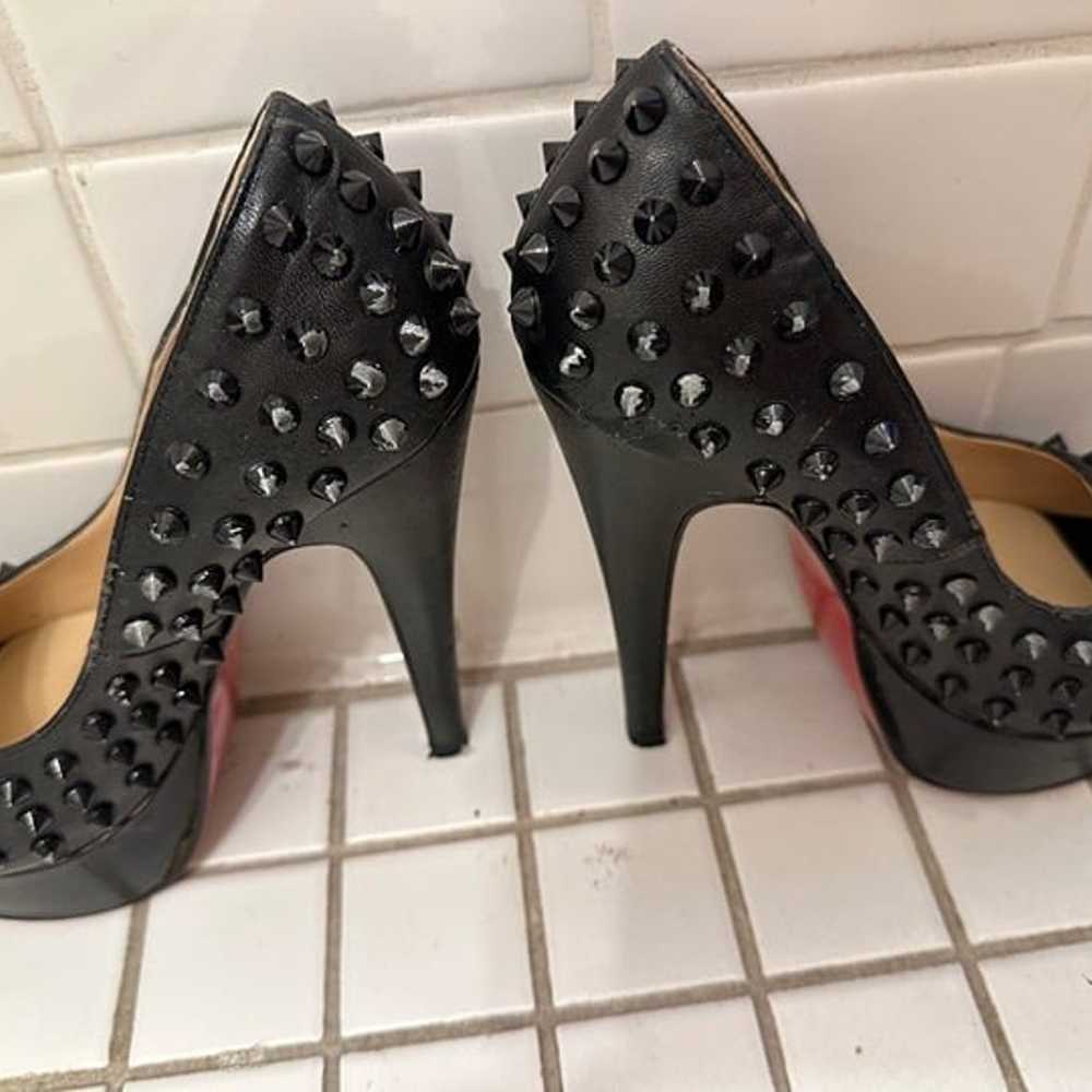 christian louboutin black studs spike pumps stile… - image 2