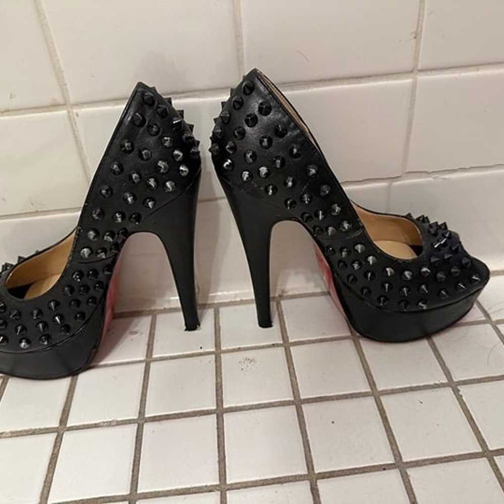 christian louboutin black studs spike pumps stile… - image 3