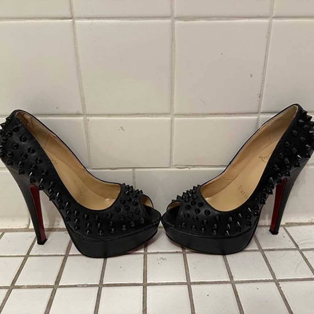 christian louboutin black studs spike pumps stile… - image 4