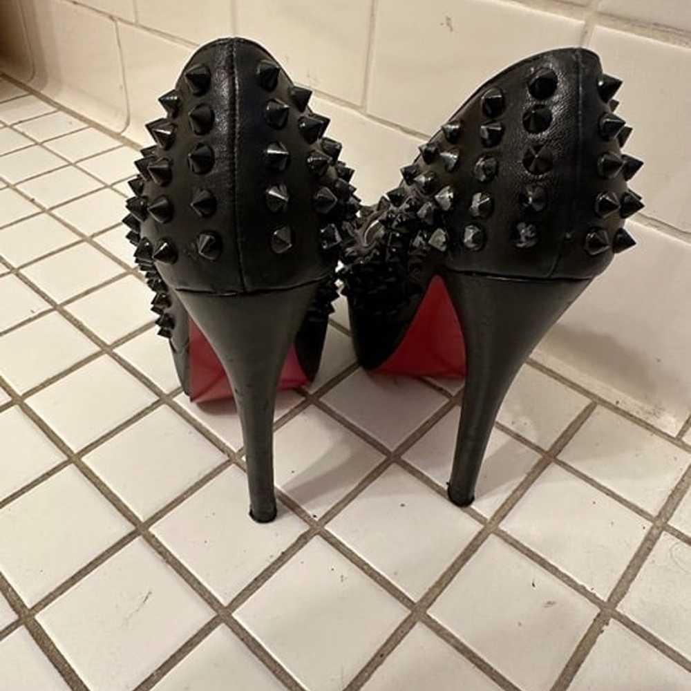 christian louboutin black studs spike pumps stile… - image 8