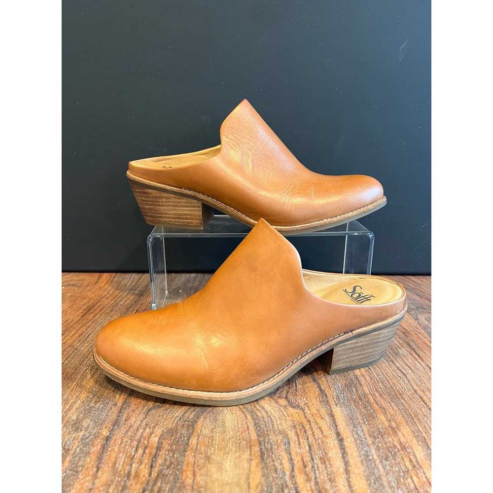 Women's Sofft Ameera Caramel Leather Mule Size 10M - image 2