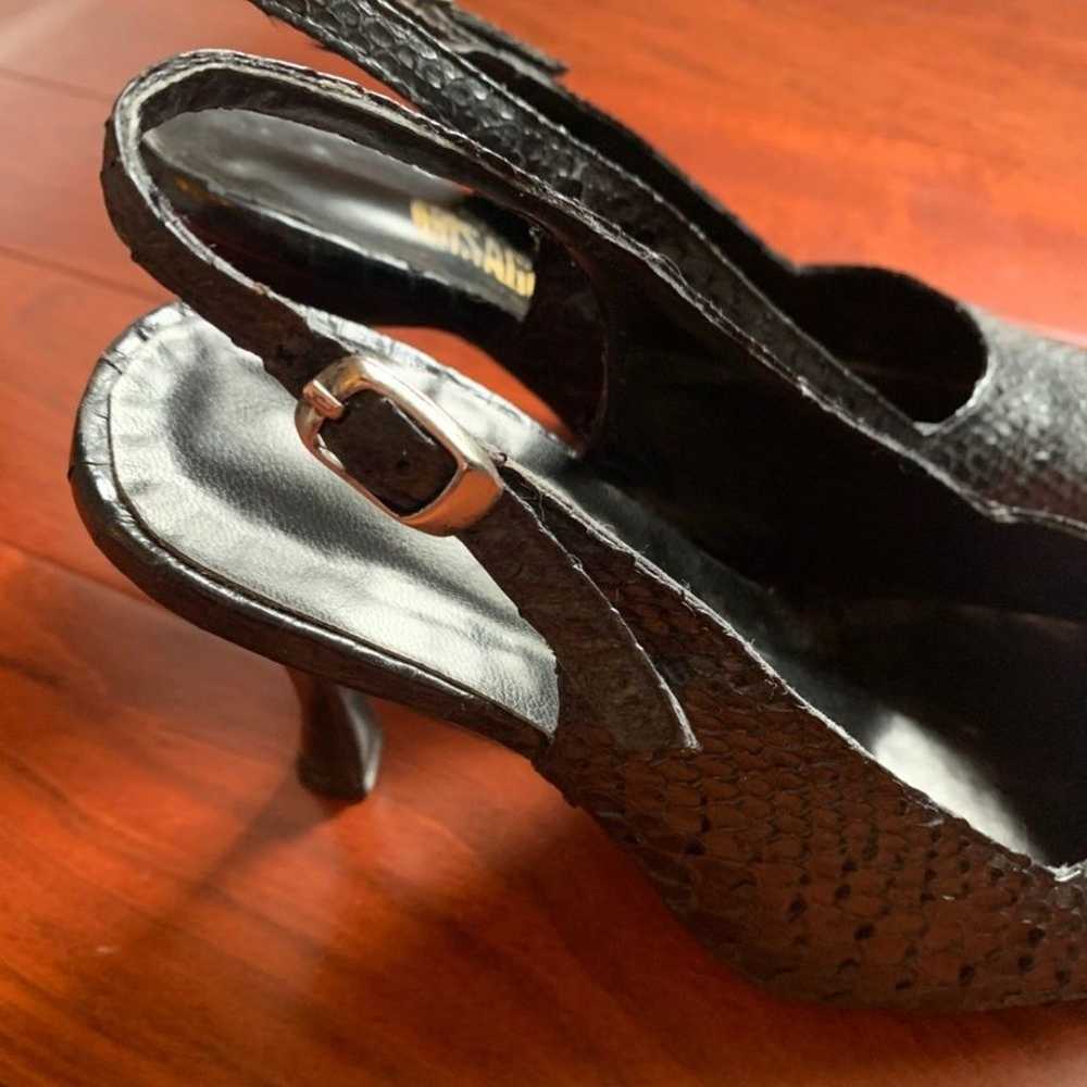 Black Real Snake Skin Heels, Size 6.5 - image 4